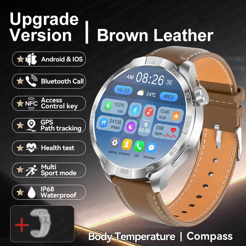 2025 New GT5 Pro GPS Sports Compass SmartWatch Men 1.85" AMOLED HD Screen NFC IP68 Waterproof Bluetooth Call Smartbracelet Woman