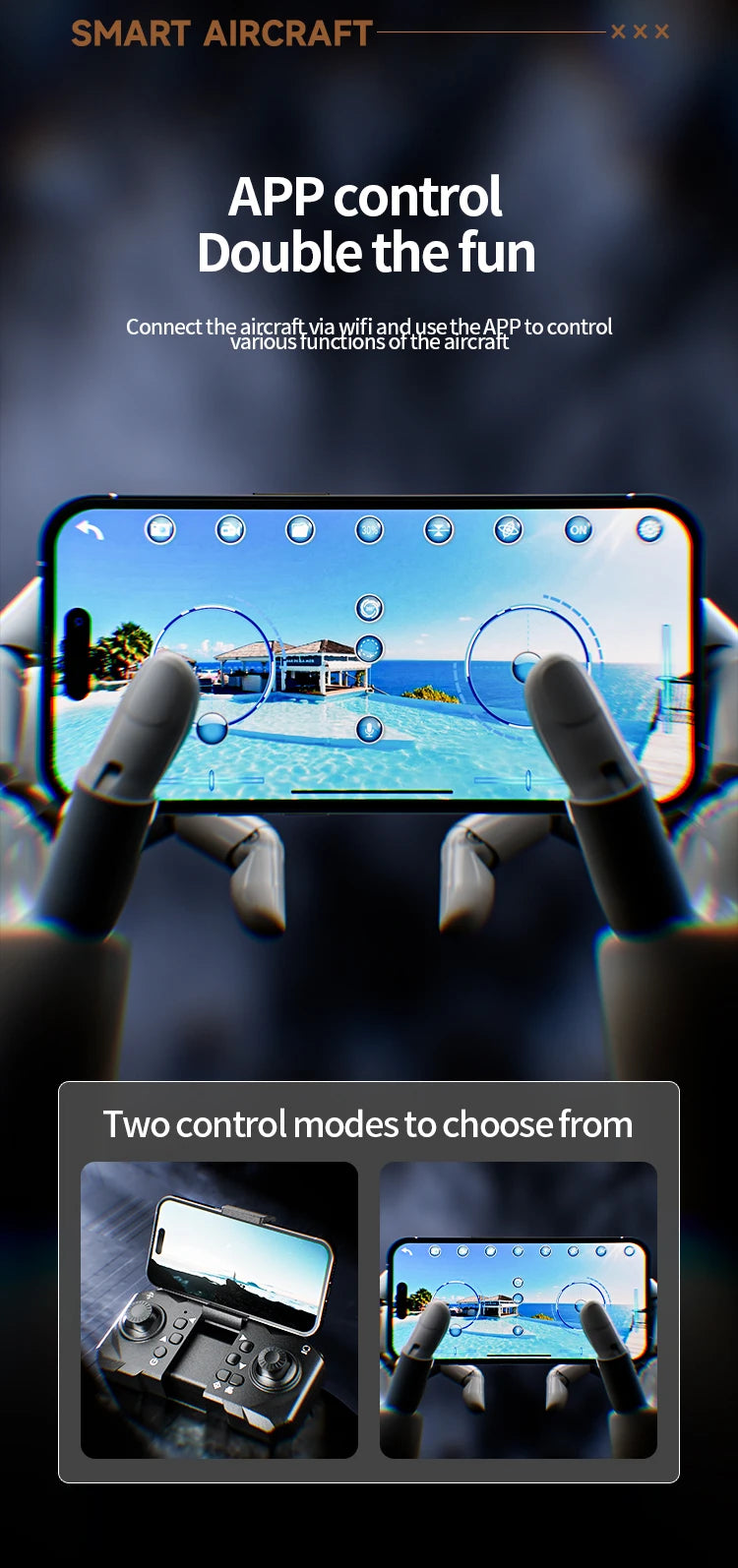 2024 New M5 Drone 8K Professional Triple Camera Brushless Motor Optical Flow Positioning Foldable Quadcopter RC Dron Toys Gifts