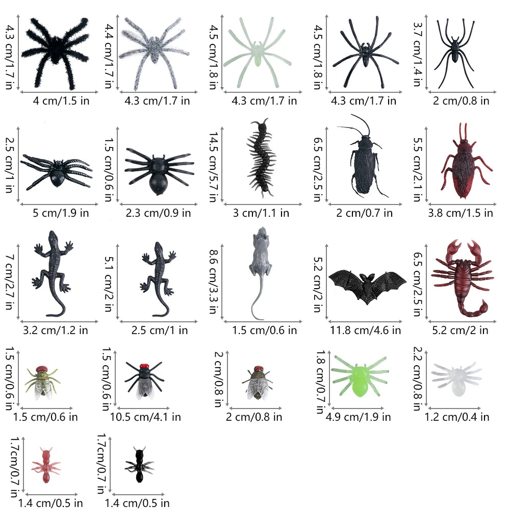 Realistic Plastic Bugs Trick Joke Decoration Scary Insects Fake Cockroaches Spider Halloween Prank Toy Bug April Fools Day Decor