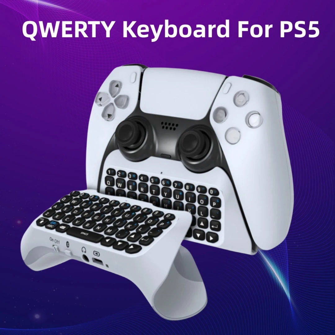 For PS5 Wireless Controller Keyboard Wireless 3.0 Mini Portable Gamepad Chatpad With Built-in Speaker & 3.5MM Audio Jack For Pla