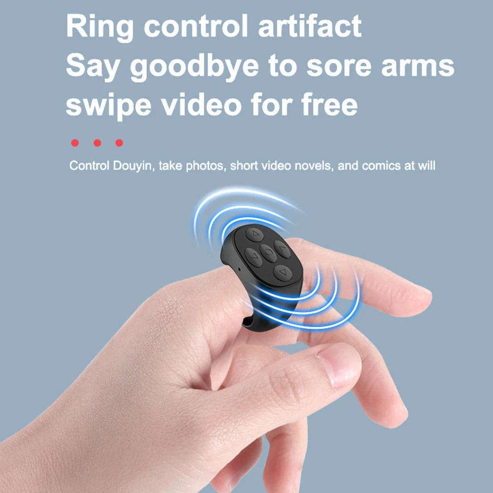 For TikTok Ring Bluetooth Remote Control Fingertip Selfie Video Controller Automatic Page Turner Browsing For Mobile Phone