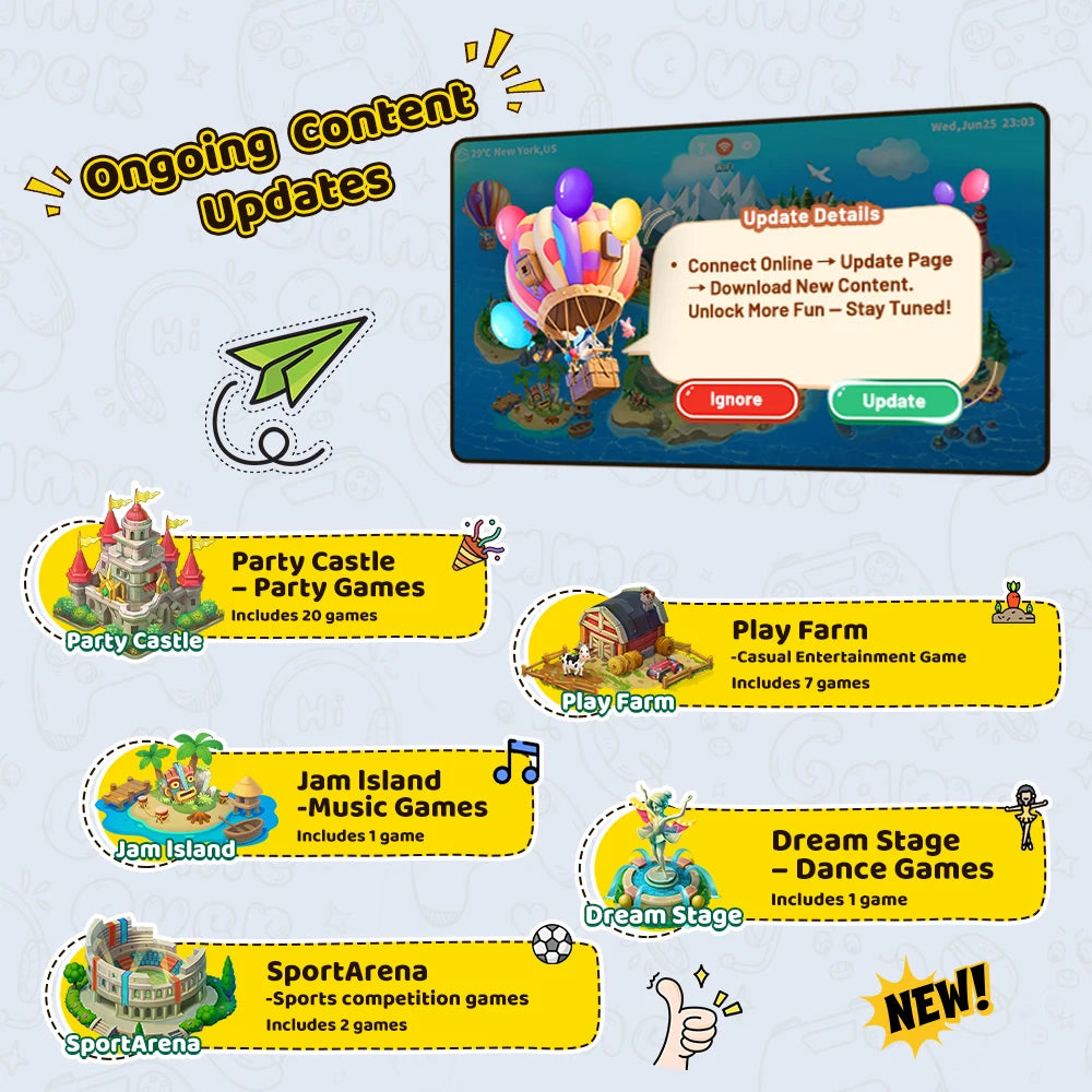 KINHANK MotionX Video Game Consoles with 30+Games for Kids & Families,Continuous Updates,Plug & Play Indoor Active Play System