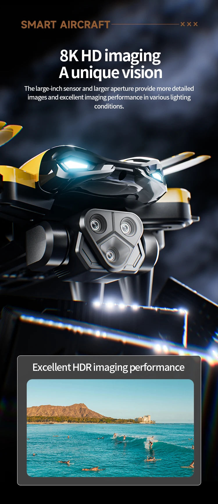 2024 New M5 Drone 8K Professional Triple Camera Brushless Motor Optical Flow Positioning Foldable Quadcopter RC Dron Toys Gifts