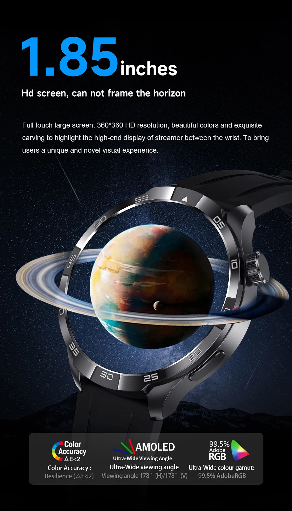 2025 New GT5 Pro GPS Sports Compass SmartWatch Men 1.85" AMOLED HD Screen NFC IP68 Waterproof Bluetooth Call Smartbracelet Woman
