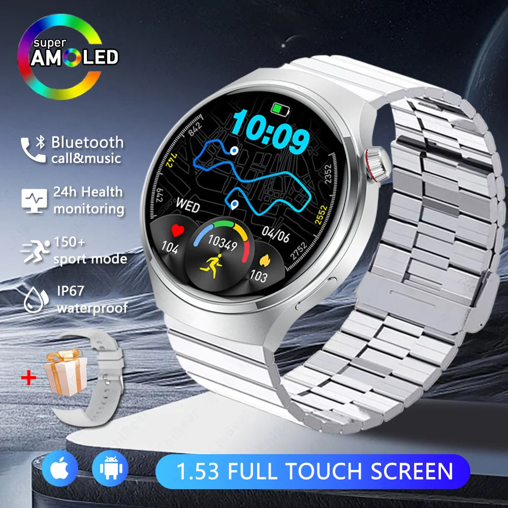Watch 4 Pro Sports Smart Watch Men 360*360 AMOLED HD Screen Heart Rate Bluetooth Call IP68 Waterproof Music SmartWatch 2025 New