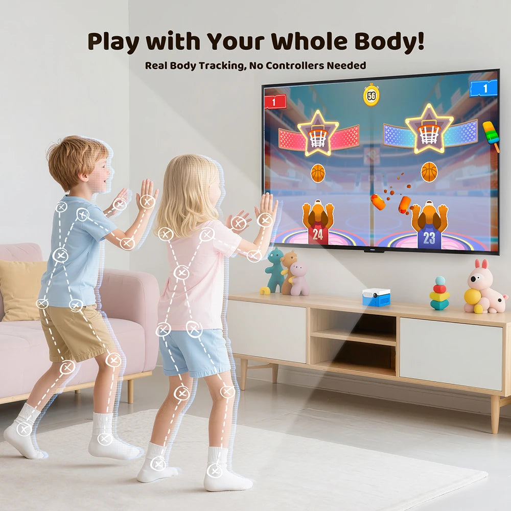 KINHANK MotionX Video Game Consoles with 30+Games for Kids & Families,Continuous Updates,Plug & Play Indoor Active Play System