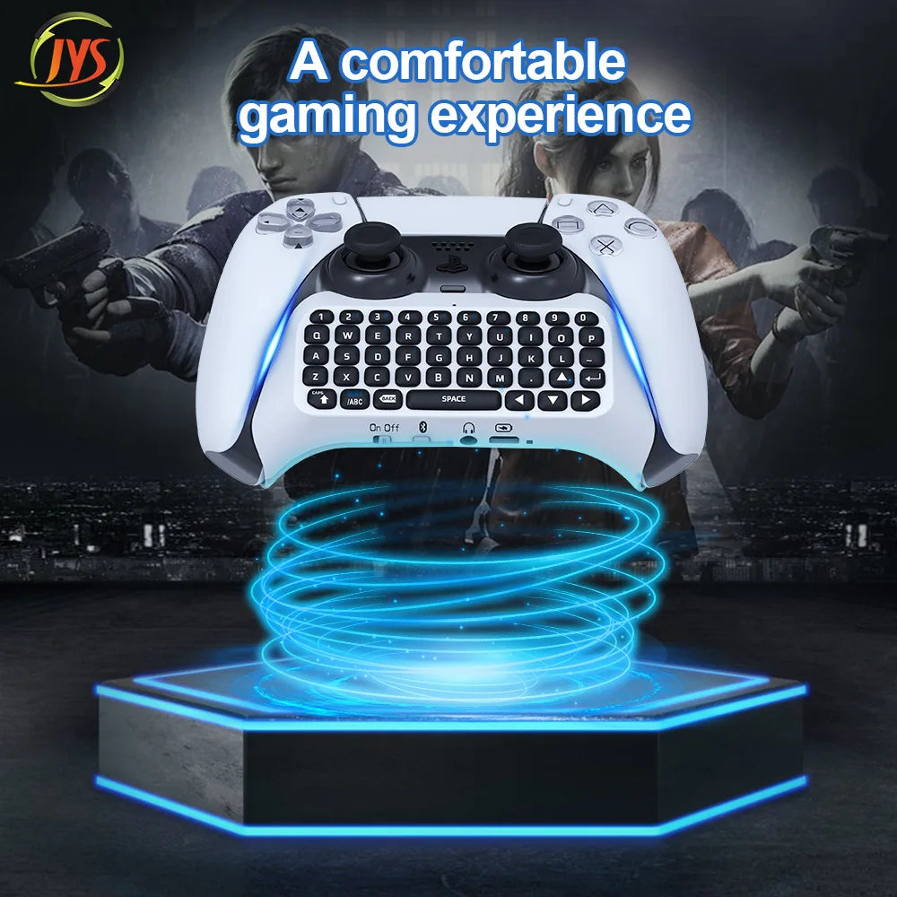 For PS5 Wireless Controller Keyboard Wireless 3.0 Mini Portable Gamepad Chatpad With Built-in Speaker & 3.5MM Audio Jack For Pla