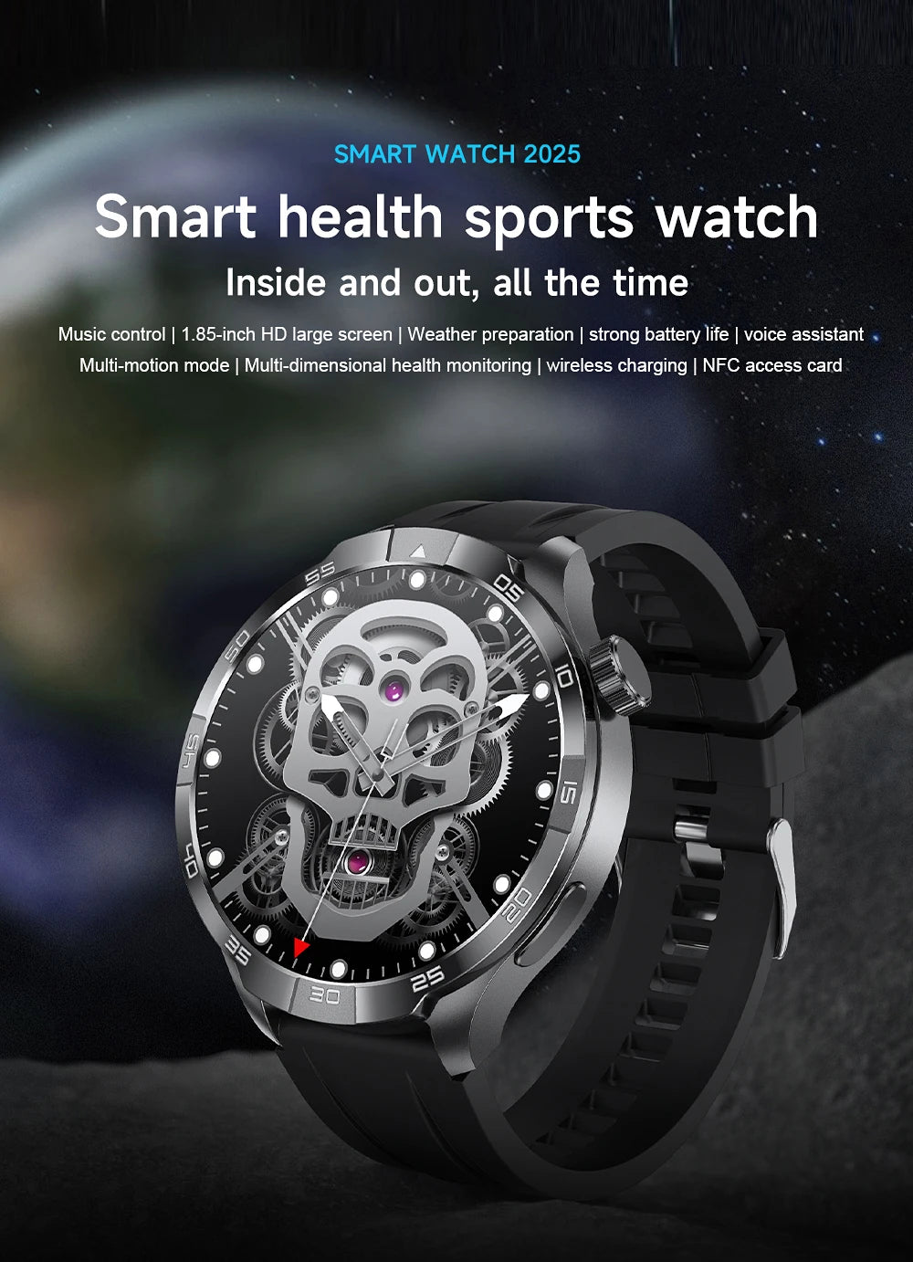 2025 New GT5 Pro GPS Sports Compass SmartWatch Men 1.85" AMOLED HD Screen NFC IP68 Waterproof Bluetooth Call Smartbracelet Woman