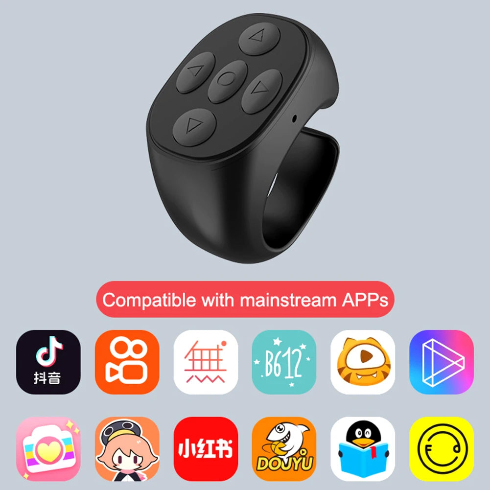 For TikTok Ring Bluetooth Remote Control Fingertip Selfie Video Controller Automatic Page Turner Browsing For Mobile Phone