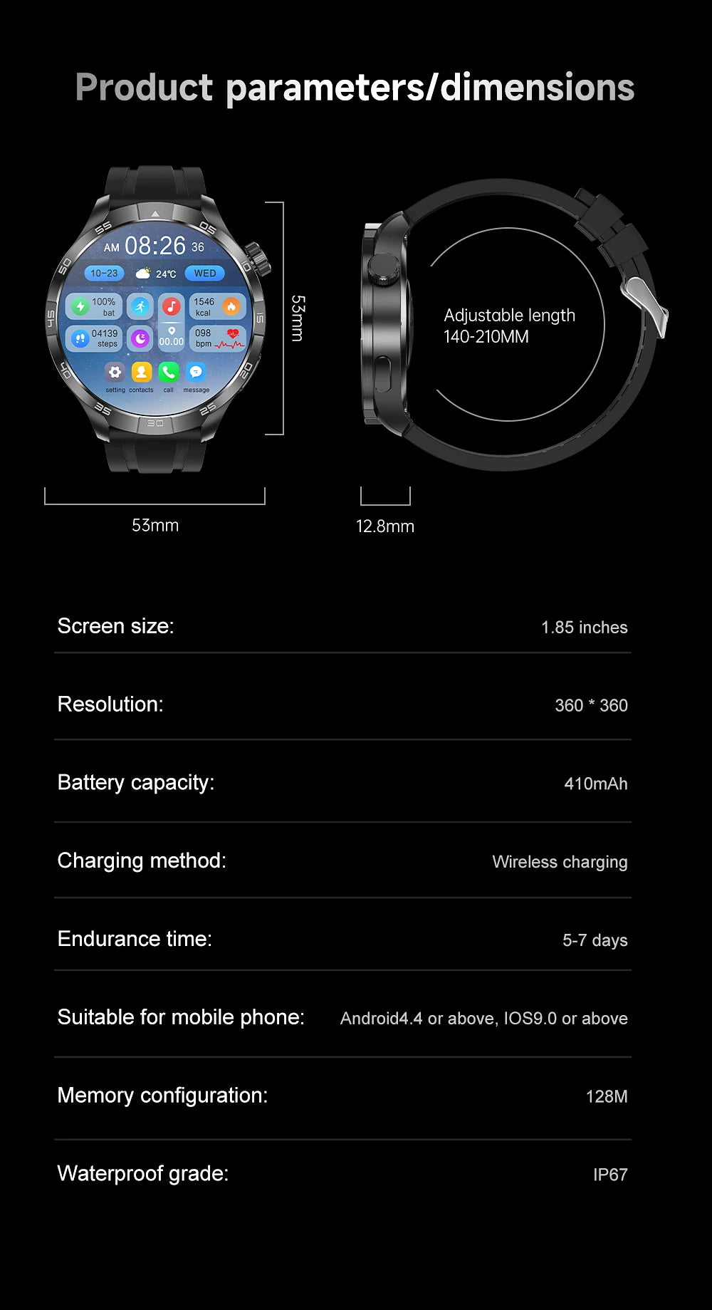 2025 New GT5 Pro GPS Sports Compass SmartWatch Men 1.85" AMOLED HD Screen NFC IP68 Waterproof Bluetooth Call Smartbracelet Woman