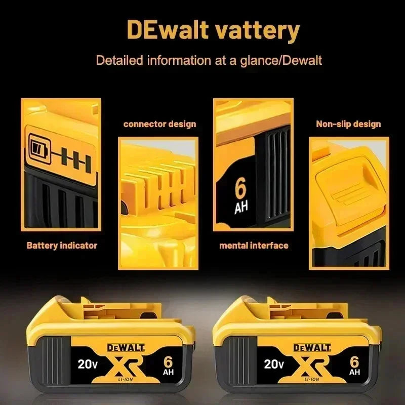 DeWALT Original Battery 20V/60V 6Ah 9Ah MAX FlexVolt for DCB606 DCB205 DCB206 DCB209 DCB182 Power Tool with Charger