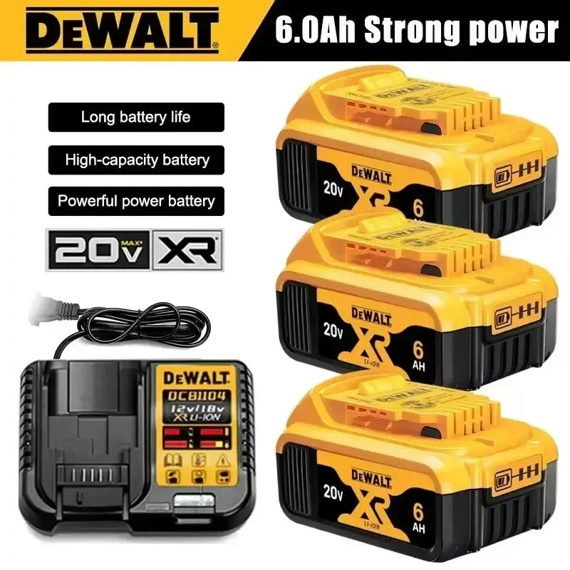 DeWALT Original Battery 20V/60V 6Ah 9Ah MAX FlexVolt for DCB606 DCB205 DCB206 DCB209 DCB182 Power Tool with Charger