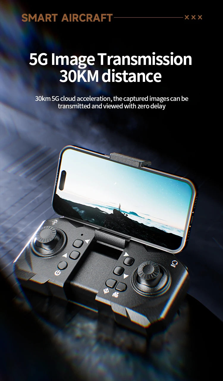 2024 New M5 Drone 8K Professional Triple Camera Brushless Motor Optical Flow Positioning Foldable Quadcopter RC Dron Toys Gifts