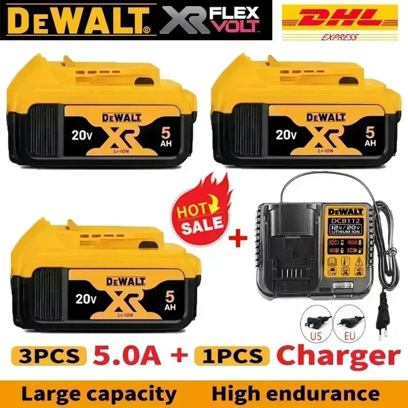 DeWALT Original Battery 20V/60V 6Ah 9Ah MAX FlexVolt for DCB606 DCB205 DCB206 DCB209 DCB182 Power Tool with Charger