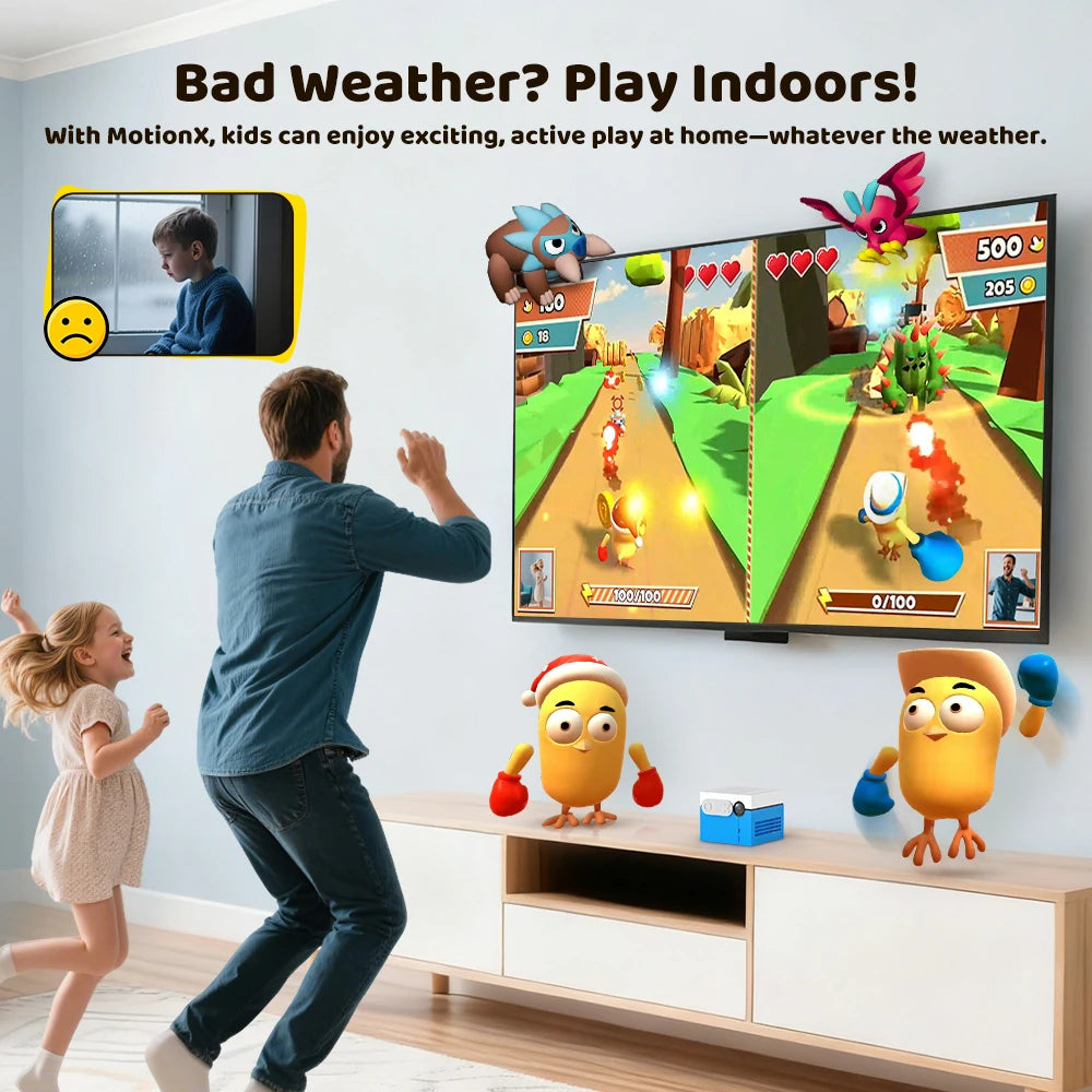 KINHANK MotionX Video Game Consoles with 30+Games for Kids & Families,Continuous Updates,Plug & Play Indoor Active Play System