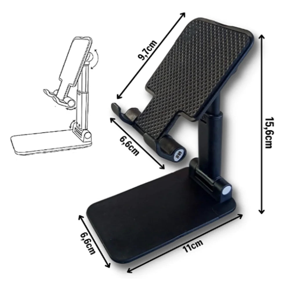Kit De 2 Suportes Para Celular E Tablet Mesa Dobrável Universal