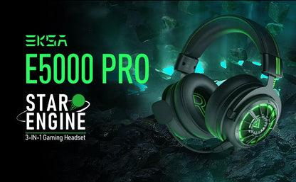 EKSA E5000 Pro Gaming Headset with Microphone, 7.1 Surround Sound Headphones for PC Gamer, Wired Headset