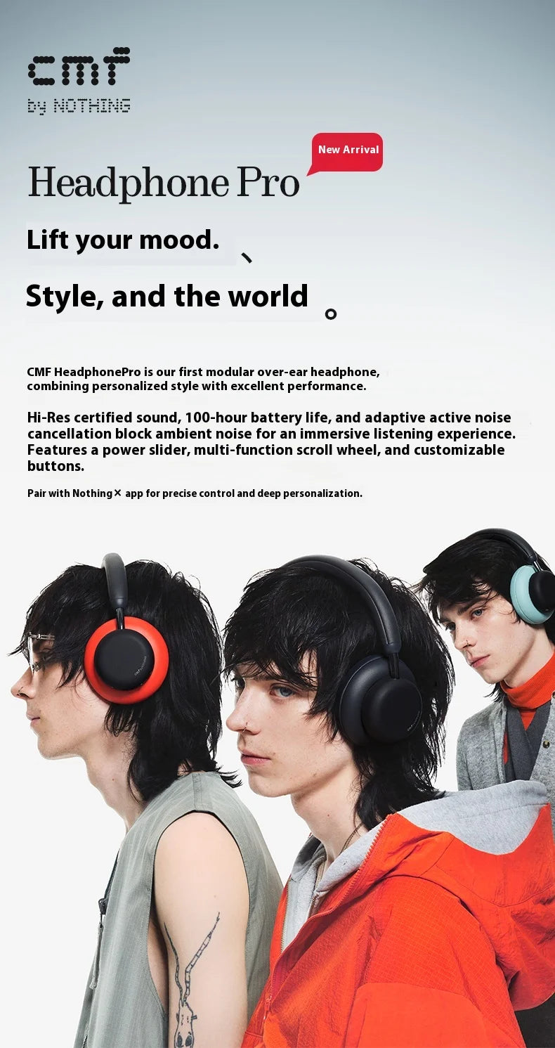 CMF By NOTHING Headphone Pro HIFI Wireless Headsets Bluetooth 40dB Noise Reduction Long Battery Life Gaming Music Headphone Gift