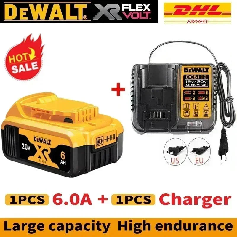 DeWALT Original Battery 20V/60V 6Ah 9Ah MAX FlexVolt for DCB606 DCB205 DCB206 DCB209 DCB182 Power Tool with Charger