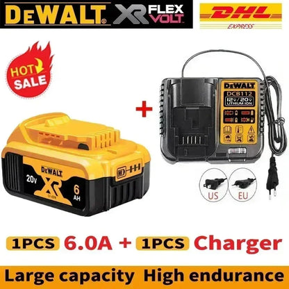 DeWALT Original Battery 20V/60V 6Ah 9Ah MAX FlexVolt for DCB606 DCB205 DCB206 DCB209 DCB182 Power Tool with Charger