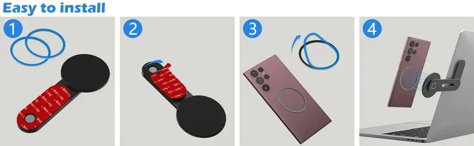 2025 Magnetic Laptop Phone Holder Computer Monitor Side Cell Phone Slim& Foldable For iPhone 14 13 12 Series Case and All Phone