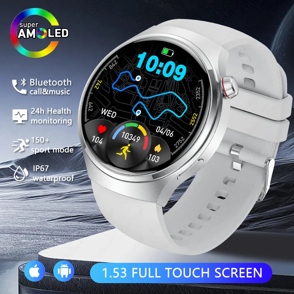 Watch 4 Pro Sports Smart Watch Men 360*360 AMOLED HD Screen Heart Rate Bluetooth Call IP68 Waterproof Music SmartWatch 2025 New