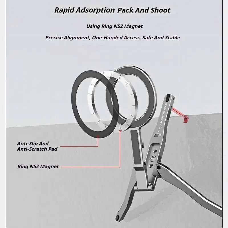 Aluminum For Magsafe Tripod Magnetic Phone Holder Universal Magnetic Phone Tripod Mount Foldable Camera Phone Tripod Stand