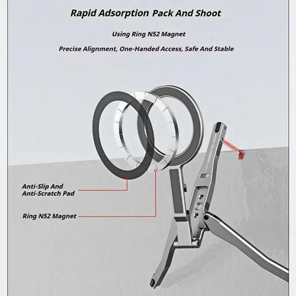 Aluminum For Magsafe Tripod Magnetic Phone Holder Universal Magnetic Phone Tripod Mount Foldable Camera Phone Tripod Stand