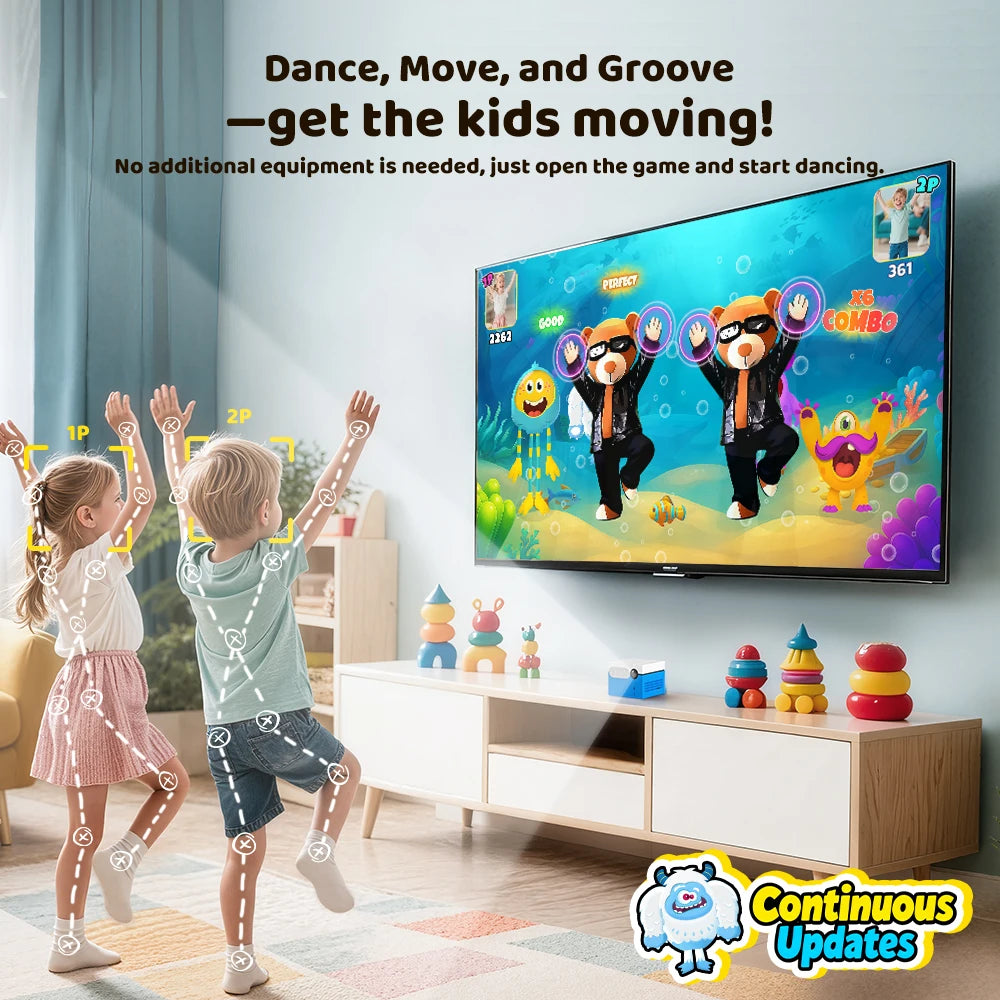 KINHANK MotionX Video Game Consoles with 30+Games for Kids & Families,Continuous Updates,Plug & Play Indoor Active Play System