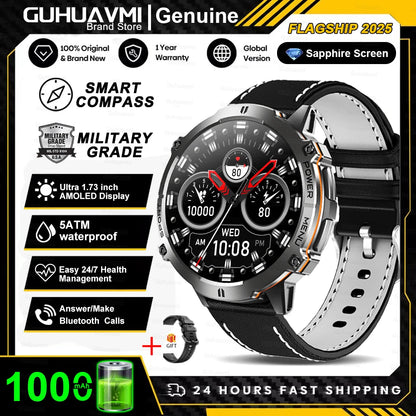 T-Rex 3 Military Grade 1000mAh Battery Smart Watch 10ATM Waterproof GPS Compass Altimeter Call AMOLED Men Swim Sports Smartwatch