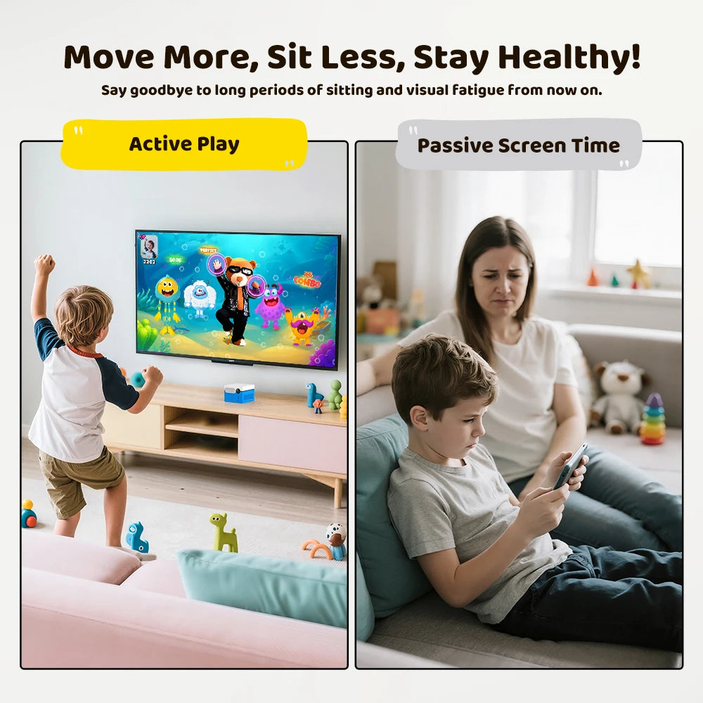 KINHANK MotionX Video Game Consoles with 30+Games for Kids & Families,Continuous Updates,Plug & Play Indoor Active Play System