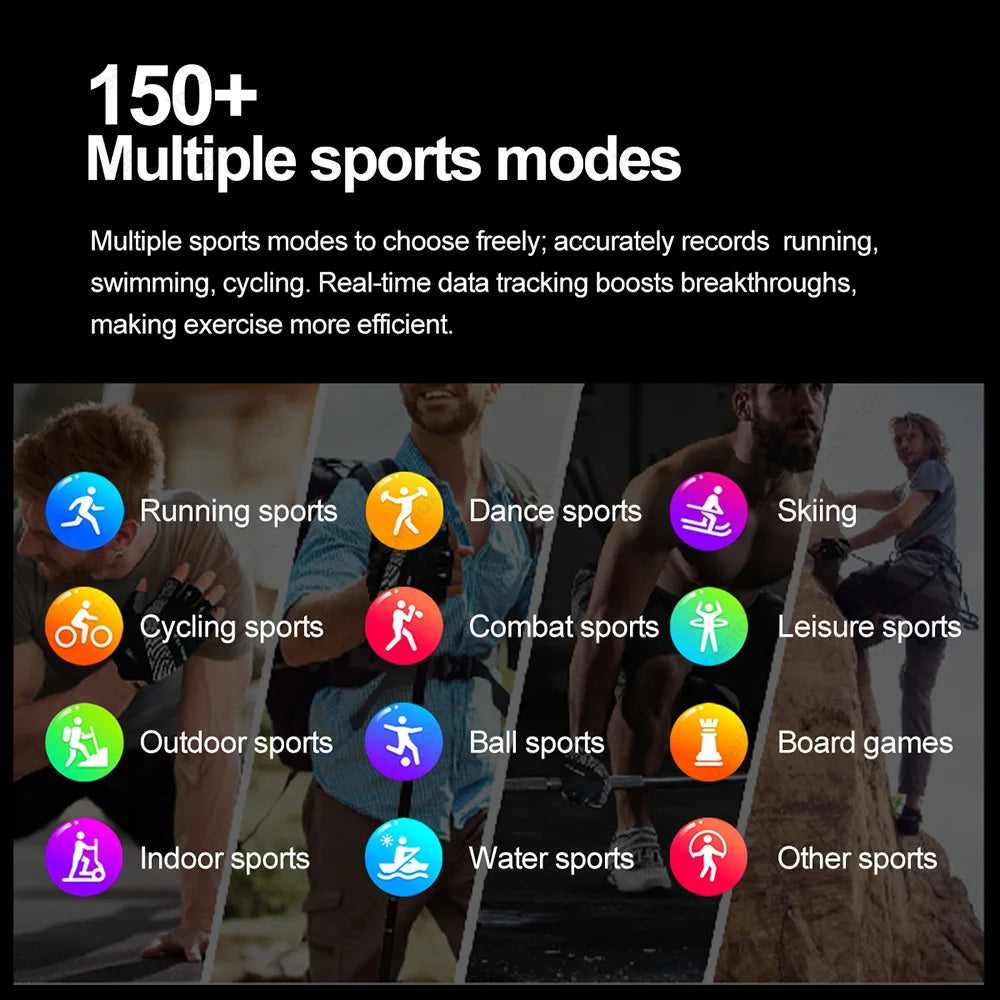 Watch 4 Pro Sports Smart Watch Men 360*360 AMOLED HD Screen Heart Rate Bluetooth Call IP68 Waterproof Music SmartWatch 2025 New