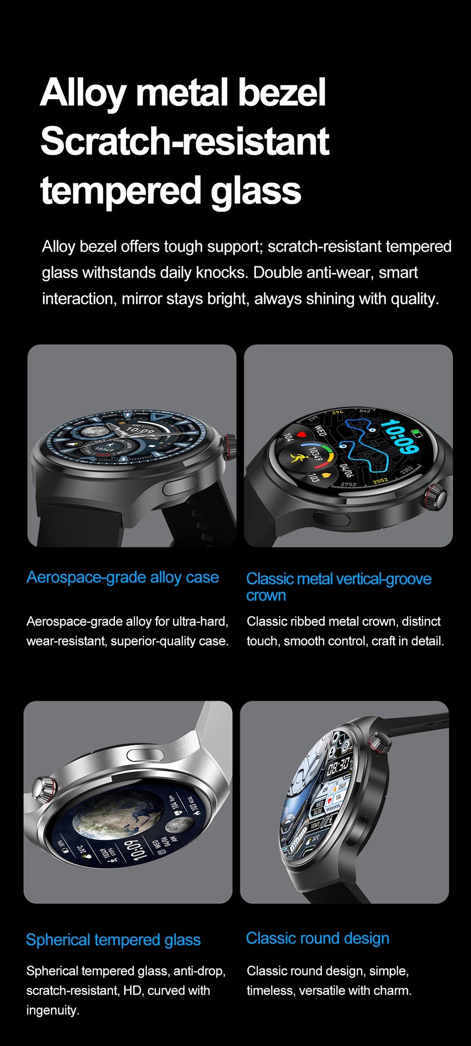 Watch 4 Pro Sports Smart Watch Men 360*360 AMOLED HD Screen Heart Rate Bluetooth Call IP68 Waterproof Music SmartWatch 2025 New