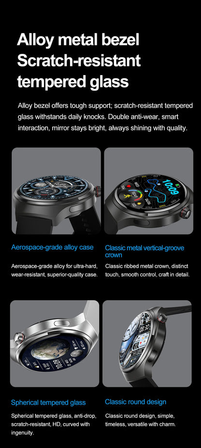 Watch 4 Pro Sports Smart Watch Men 360*360 AMOLED HD Screen Heart Rate Bluetooth Call IP68 Waterproof Music SmartWatch 2025 New