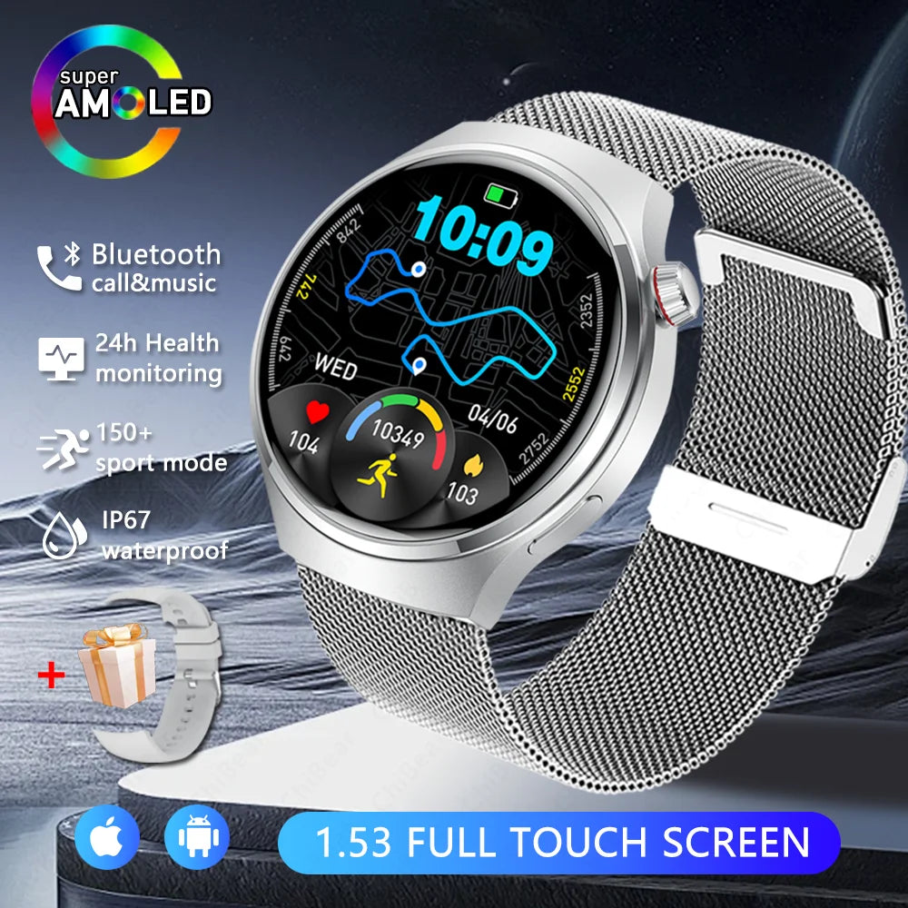Watch 4 Pro Sports Smart Watch Men 360*360 AMOLED HD Screen Heart Rate Bluetooth Call IP68 Waterproof Music SmartWatch 2025 New