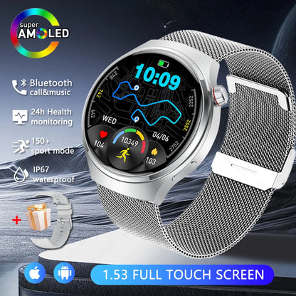 Watch 4 Pro Sports Smart Watch Men 360*360 AMOLED HD Screen Heart Rate Bluetooth Call IP68 Waterproof Music SmartWatch 2025 New