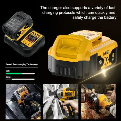 DeWALT Original Battery 20V/60V 6Ah 9Ah MAX FlexVolt for DCB606 DCB205 DCB206 DCB209 DCB182 Power Tool with Charger