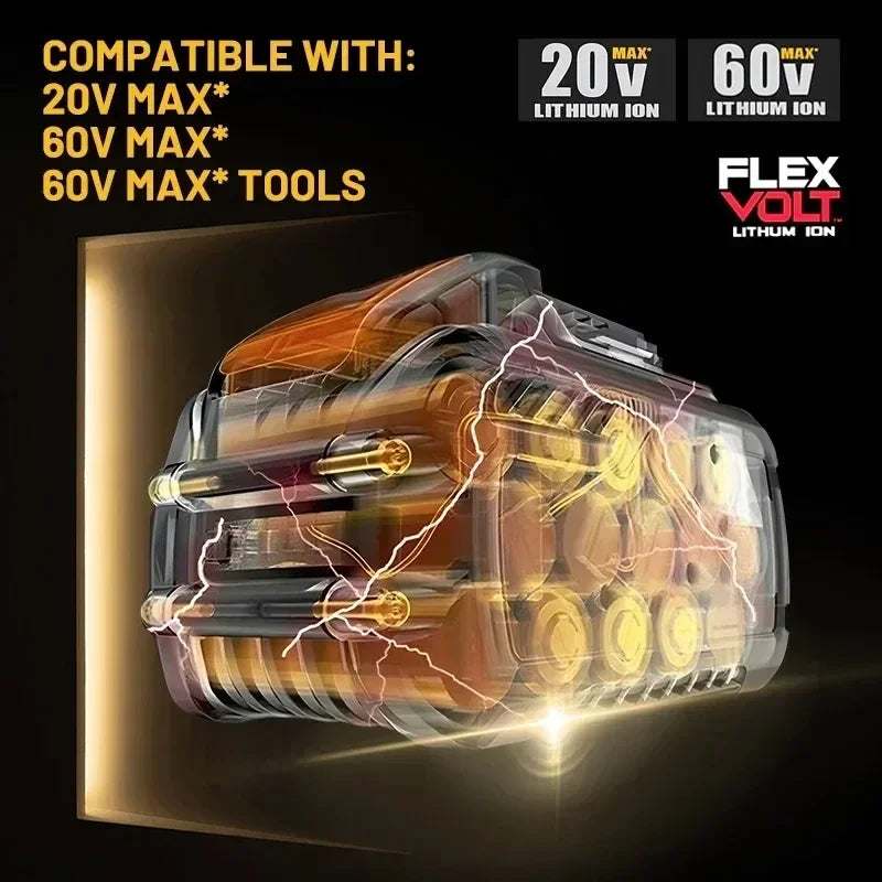 DeWALT Original Battery 20V/60V 6Ah 9Ah MAX FlexVolt for DCB606 DCB205 DCB206 DCB209 DCB182 Power Tool with Charger
