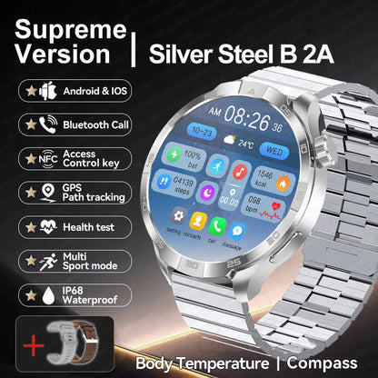 2025 New GT5 Pro GPS Sports Compass SmartWatch Men 1.85" AMOLED HD Screen NFC IP68 Waterproof Bluetooth Call Smartbracelet Woman