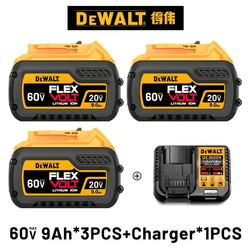 DeWALT Original Battery 20V/60V 6Ah 9Ah MAX FlexVolt for DCB606 DCB205 DCB206 DCB209 DCB182 Power Tool with Charger