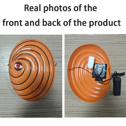 Akatsuki Tobi Uchiha Mask with LED Red Sharingan Eyes Glowing Full Face Cosplay Prop for Halloween Anime Convention Party