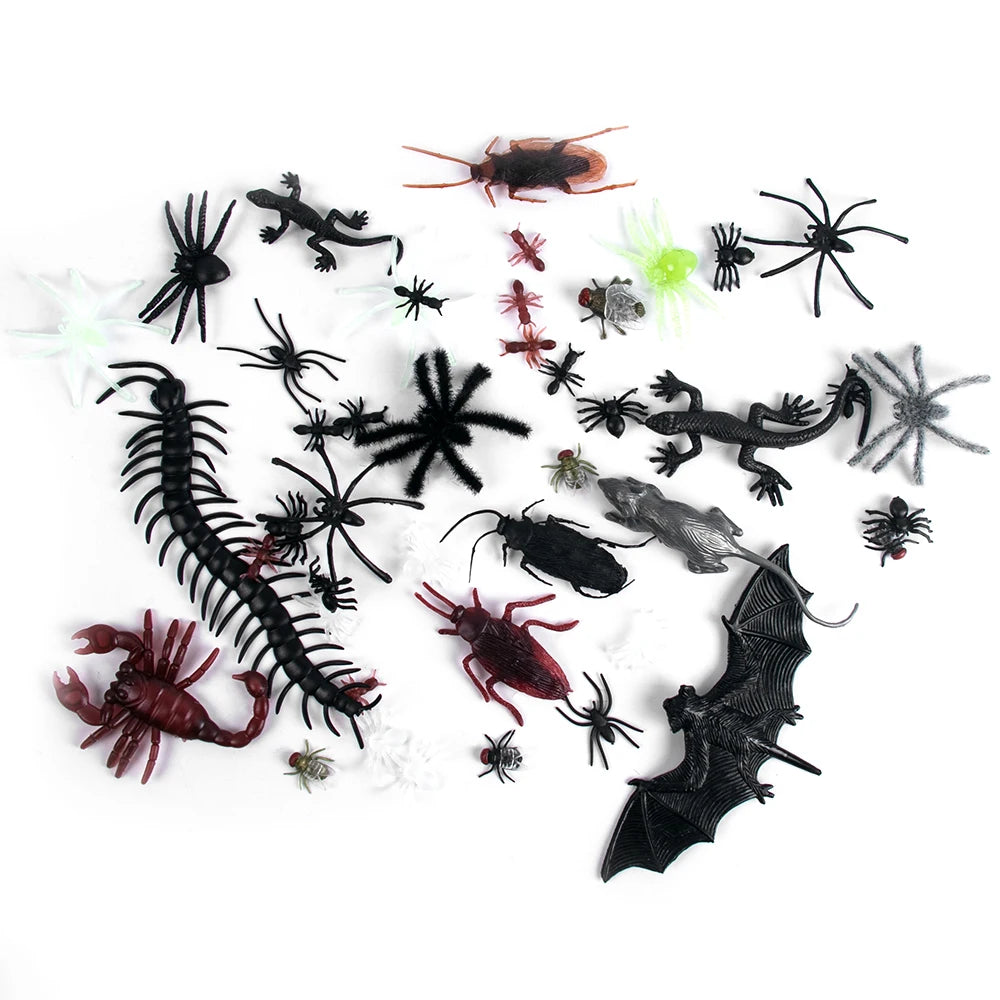 Realistic Plastic Bugs Trick Joke Decoration Scary Insects Fake Cockroaches Spider Halloween Prank Toy Bug April Fools Day Decor