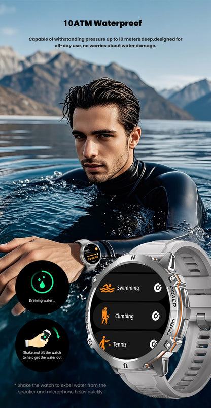 T-Rex 3 Military Grade 1000mAh Battery Smart Watch 10ATM Waterproof GPS Compass Altimeter Call AMOLED Men Swim Sports Smartwatch