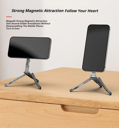 Aluminum For Magsafe Tripod Magnetic Phone Holder Universal Magnetic Phone Tripod Mount Foldable Camera Phone Tripod Stand