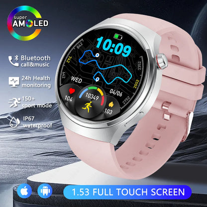 Watch 4 Pro Sports Smart Watch Men 360*360 AMOLED HD Screen Heart Rate Bluetooth Call IP68 Waterproof Music SmartWatch 2025 New