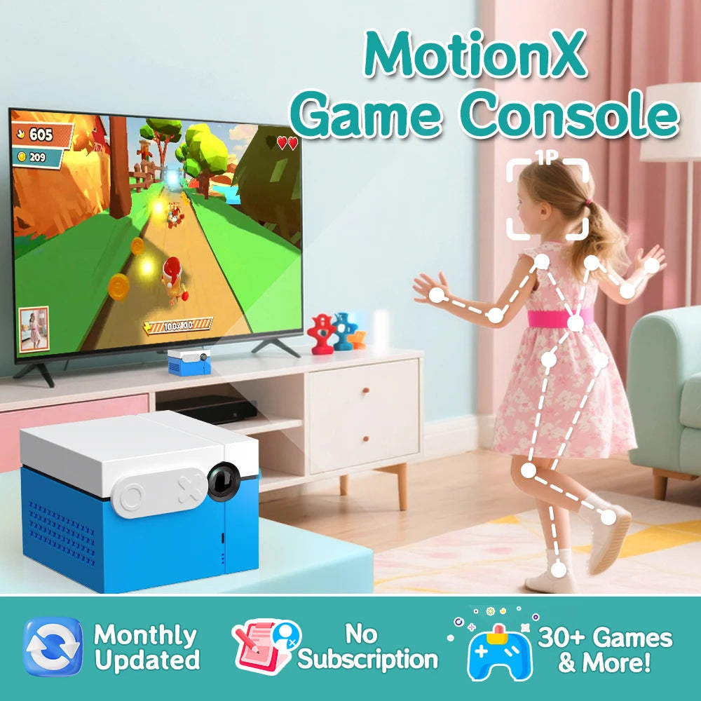 KINHANK MotionX Video Game Consoles with 30+Games for Kids & Families,Continuous Updates,Plug & Play Indoor Active Play System