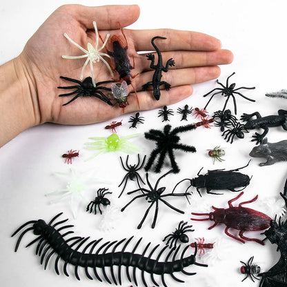 Realistic Plastic Bugs Trick Joke Decoration Scary Insects Fake Cockroaches Spider Halloween Prank Toy Bug April Fools Day Decor