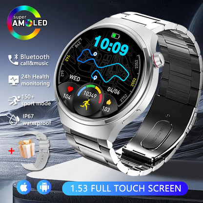 Watch 4 Pro Sports Smart Watch Men 360*360 AMOLED HD Screen Heart Rate Bluetooth Call IP68 Waterproof Music SmartWatch 2025 New