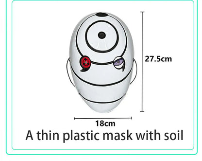 Akatsuki Tobi Uchiha Mask with LED Red Sharingan Eyes Glowing Full Face Cosplay Prop for Halloween Anime Convention Party